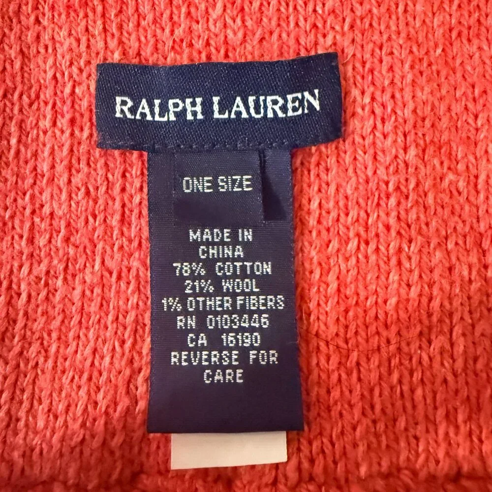Polo Ralph Lauren Girls Pink Cable Patterned Knit Cotton Scarf